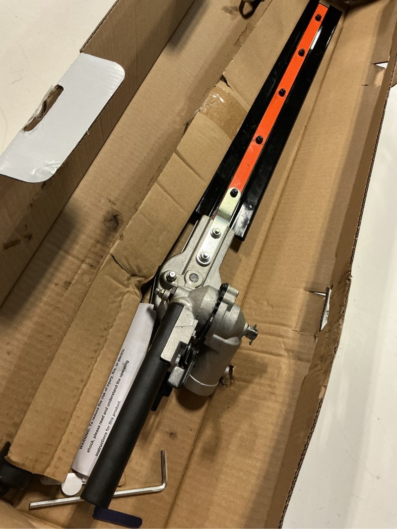 Condition photo showing As Is for link-on hedge trimmer attachment