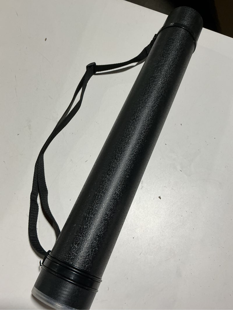 Condition photo showing Good Condition for transon durable poster storage tube with straps 24"-40" extendable for blueprints, artwork, maps, posters color black 1 pack-black