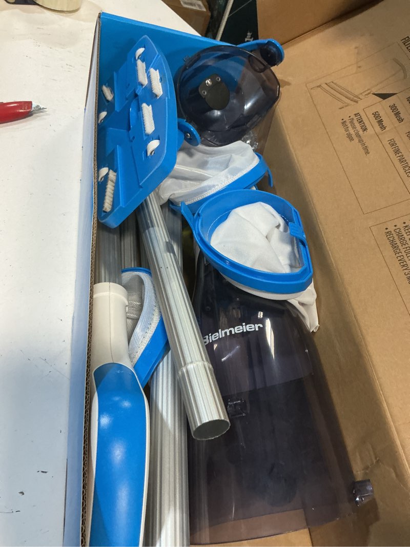 Condition photo showing Good Condition for bielmeier handheld pool vacuum with telescopic pole, updated swimming pool cleaner 19 gpm powerful suction, cordless pool vacuum for cleaning above ground pools, inground pools, spas, hot tubs