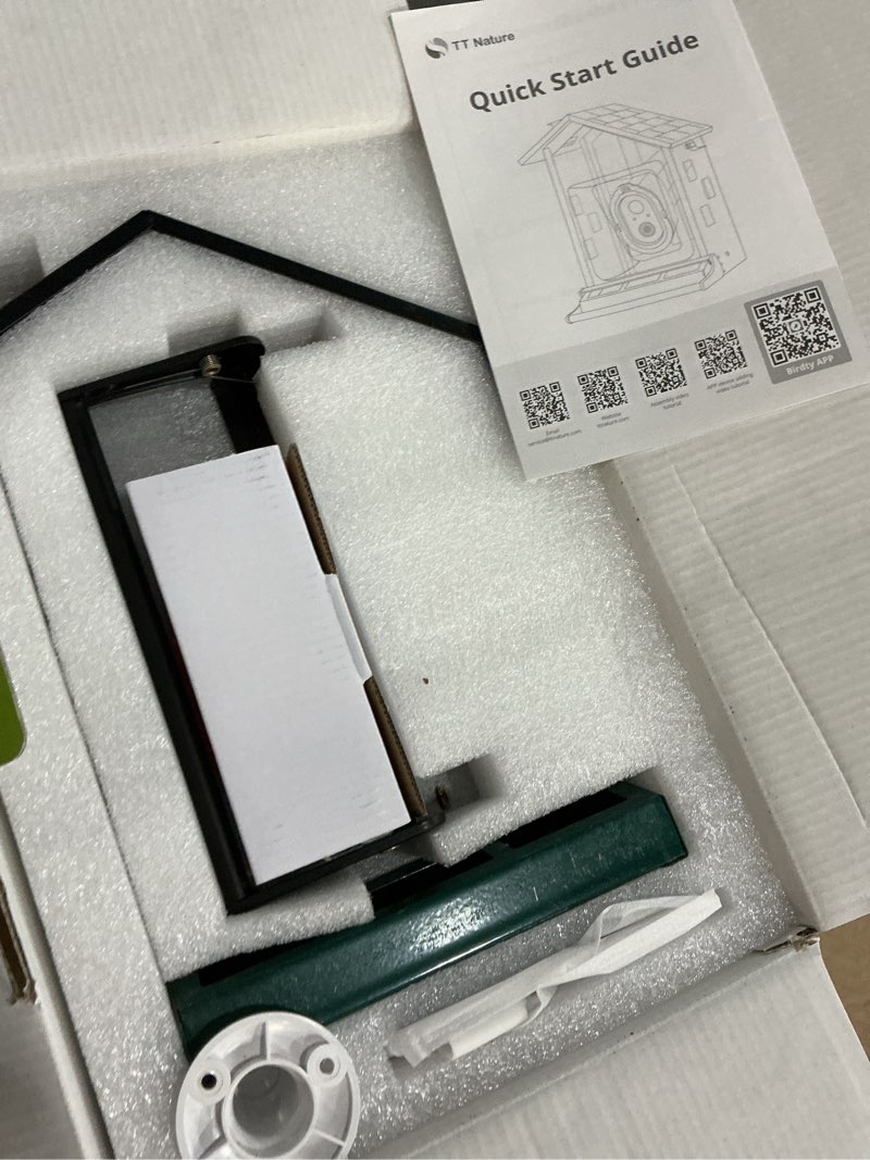 Condition photo showing New/Like New for TT Nature Smart Bird Feeder with Camera Solar Powered Squirrels-Proof, AI Identify Bird Species & Instant Arrival Notification Camera, Data Security, Metal Case 3.2L Large Capacity Gift, Green