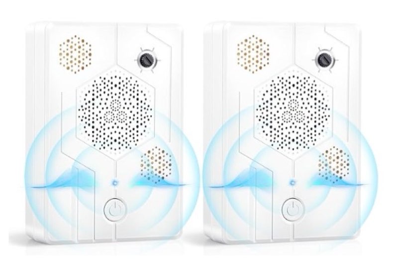 2025 upgraded ultrasonic bat repellent devices (4 pack) - adjustable bat deterrent system, rechargeable bats exclusion tool for attic, porch, indoor & outdoor use - safe for humans & pets (4)