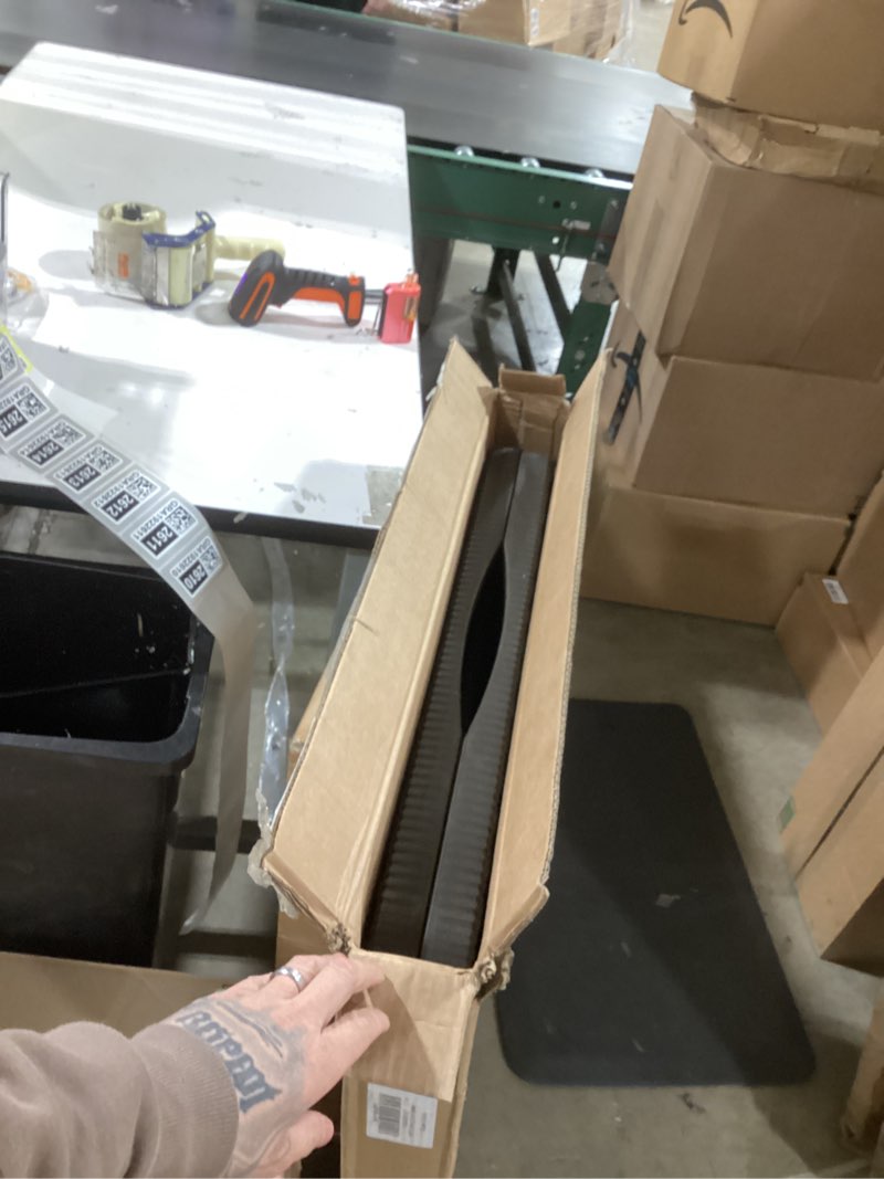 Condition photo showing As Is for Portable Folding Table, 6ft Heavy Duty Folding Tables Indoor Outdoor Dinning Table, HDPE Rattan Pattern Tabletop, Brown (6 Foot Folding Table) 6FT Folding Table