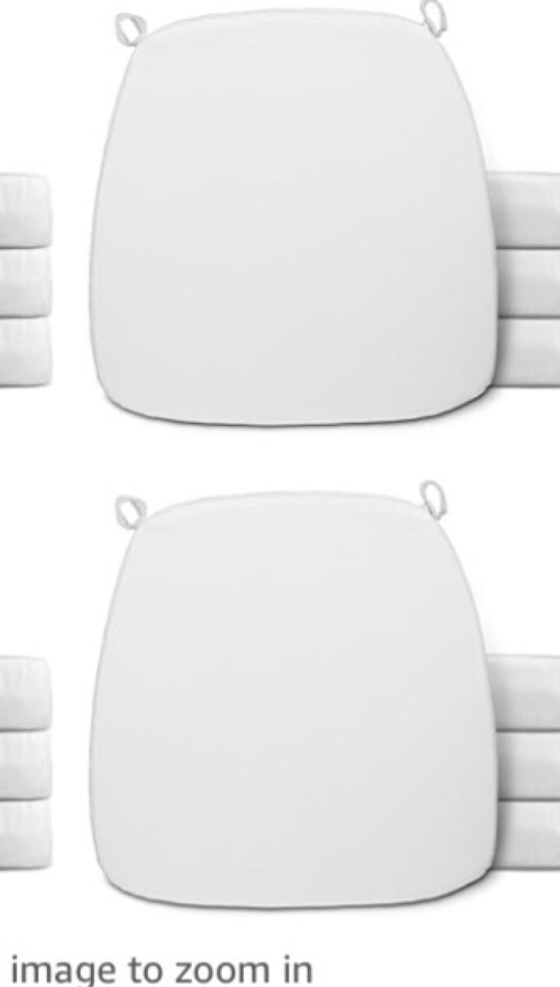 Spiareal Wedding Chiavari Chair Cushion 15 x 15 Inch Seat Cushion Dining Chair Pads with Ties Non Slip Memory Foam Kitchen Chair Pad for Wood Resin Chiavari Chairs Party