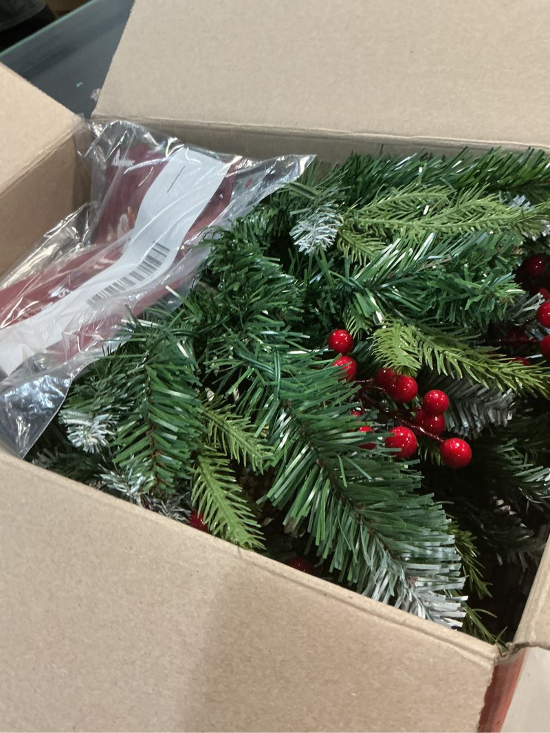 Condition photo showing Good Condition for Set of 2 18 Inch Lighted Outdoor Christmas Tree with Remote, Timer, Multi-Color Lights, Battery Operated Pre-lit Frosted Pathway Artificial Urn Filler, Christmas Porch Decorations for Home Porch Yard