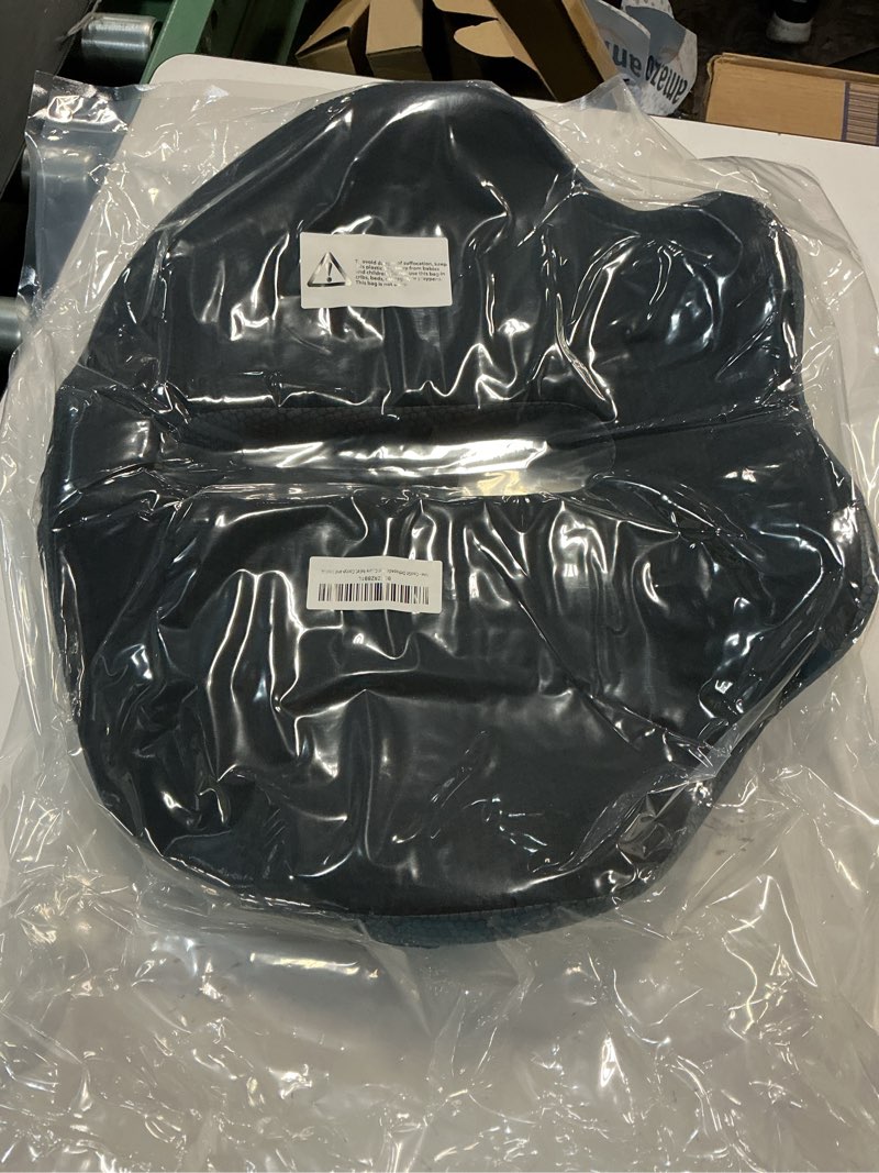 Condition photo showing New/Like New for gel seat cushion for office chair, car, or wheelchair — orthopedic memory foam pad with cooling gel for tailbone, sciatica, and back pain relief black / deep gray x large