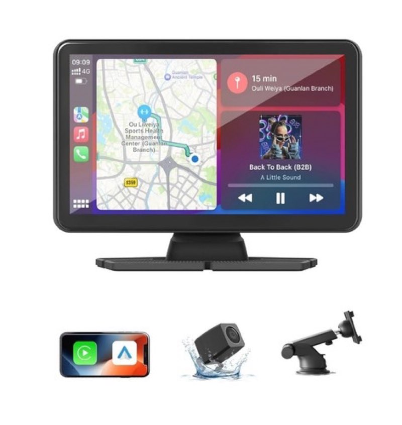 XBAY Wireless Touchscreen Multimedia Portable Carplay Screen for Car, 7’’ NEW IF-D02B