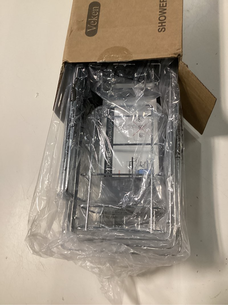 Condition photo showing Good Condition for veken shower caddy 6-pack, family choice award winner, large wall mounted shower rack, bathroom shelves over toilet, organizer storage accessories with soap dish&toothbrush holder