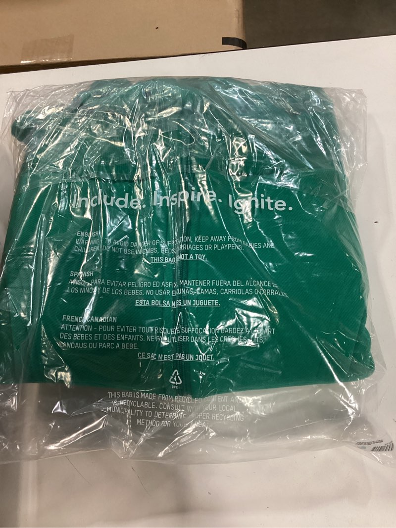 Condition photo showing New/Like New for womens fleece full-zip hoodie (available in plus size) xs green