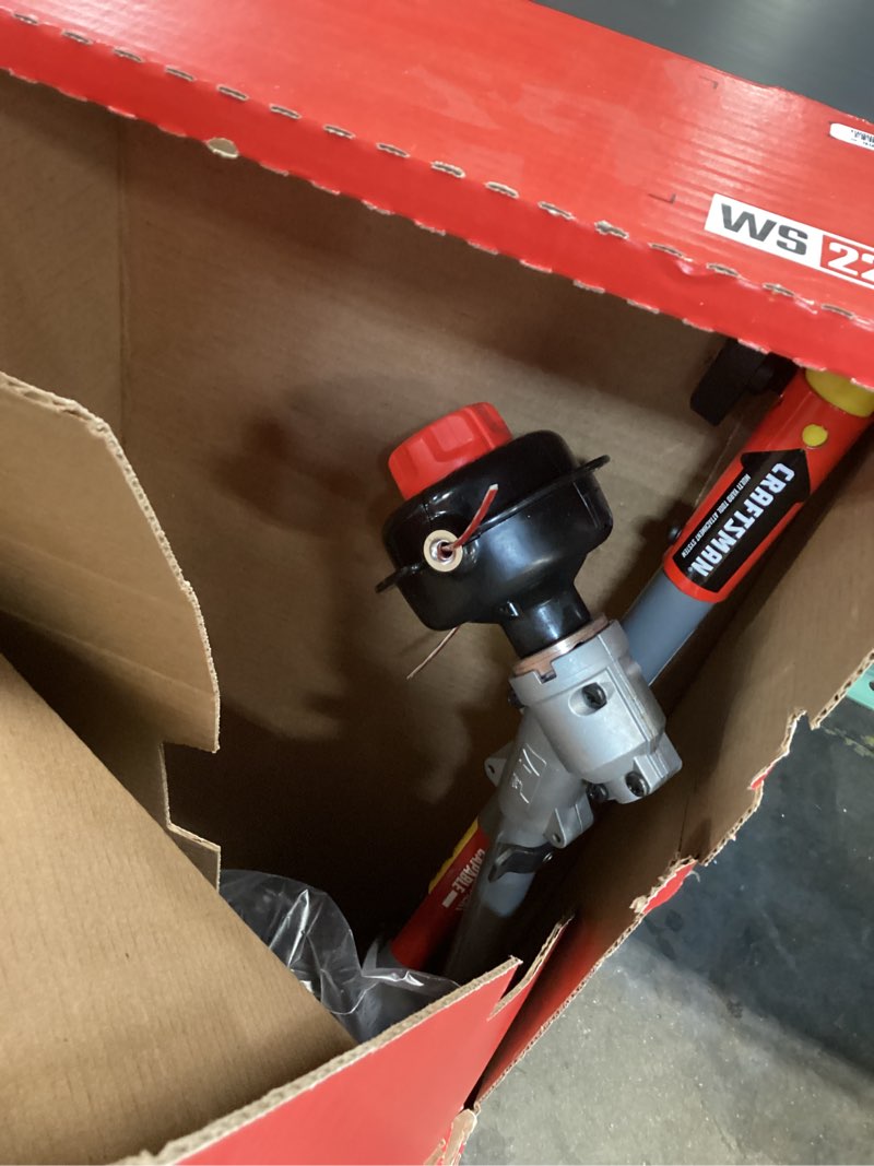 Condition photo showing As Is for craftsman ws2200 25-cc 2-cycle 17-in straight shaft attachment capable gas string trimmer
