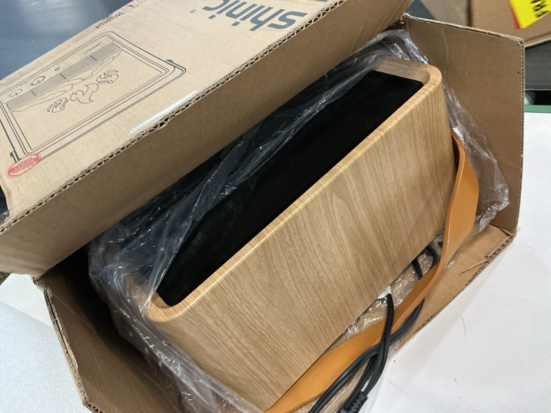 Condition photo showing Good Condition for Shinic Electric Fireplace Heaters for Indoor Use,1500W Space Heater with Crackling Sound & 3D Realistic Flame, Safety Protection, Portable Fireplace Heater for Home Office Christmas Decoration, Oak Oak 11.8" x 5.9"× 14.6"