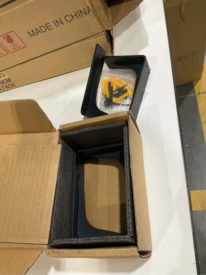 Condition photo showing Good Condition for 6"x 4"Shelf Bracket ,L Shelf Brackets,max Load 300lbs, Premium Alloy Metal Heavy Duty Shelf Bracket, high Strength Mounting Hardware Included, countertop Support, Pack of 4. (6 INCH x4 INCH)