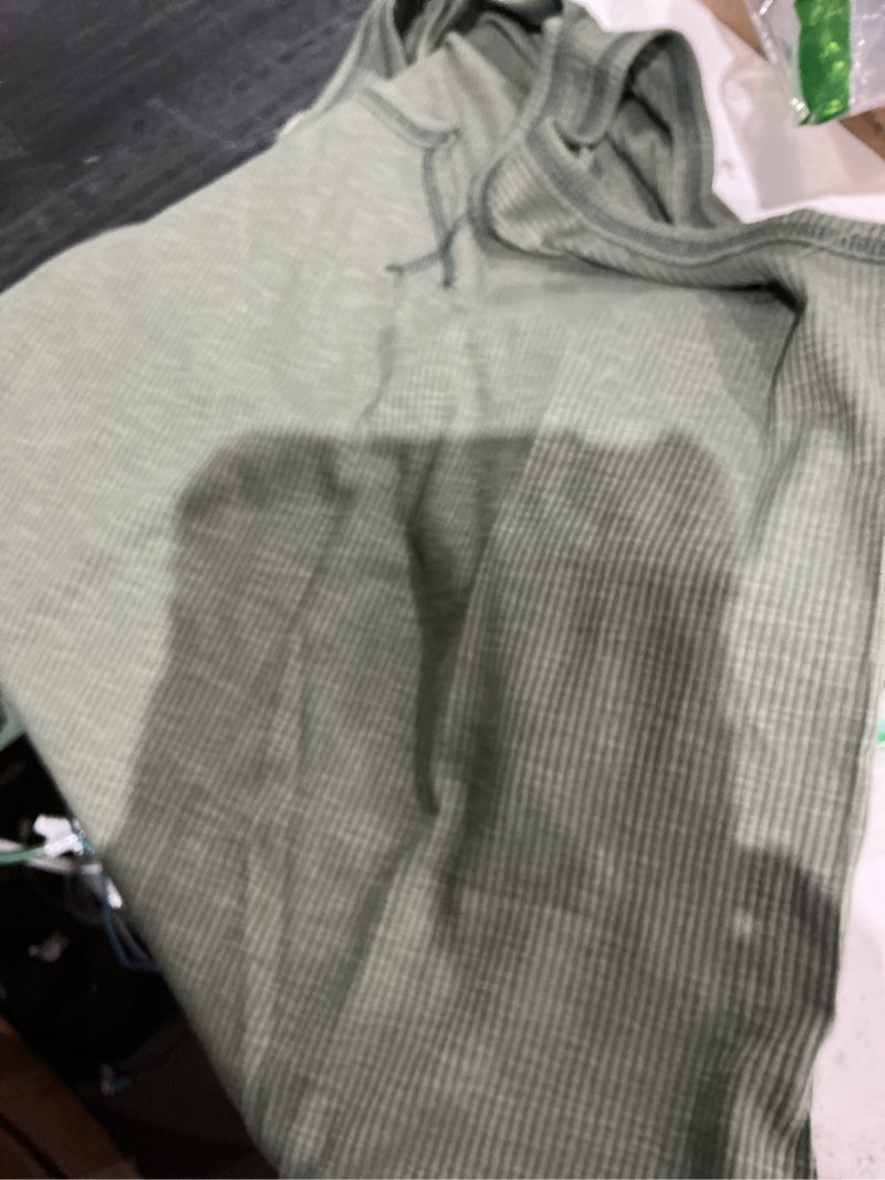 Condition photo showing Good Condition for herilios women's tank tops ribbed v neck sleeveless t shirts summer slim fitted basic tee tops crew neck cami shirt x-large army green