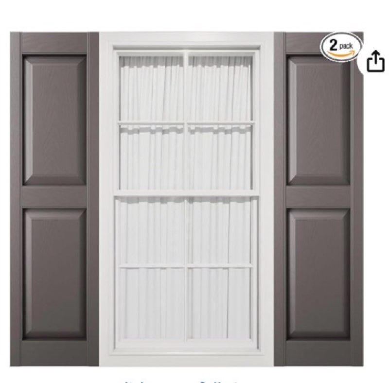 12"w x 36"h mid-america vinyl, tailormade two equal panels, raised panel shutters, w/installation shutter-lok's (per pair), 945 - platinum 12-in. w x 36-in. h 945 - platinum