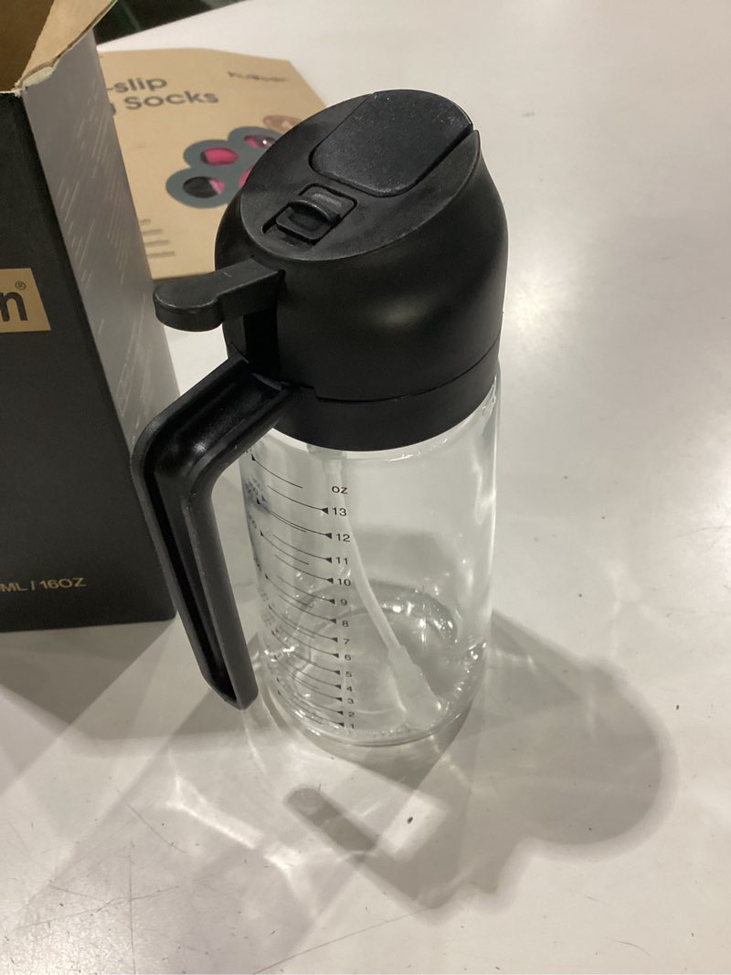 Condition photo showing New/Like New for TrendPlain 16oz/470ml Glass Olive Oil Sprayer for Cooking – 2 in 1 Olive Oil Dispenser Bottle for Kitchen Gadgets and Air Fryer Accessories, Salad, BBQ - Black