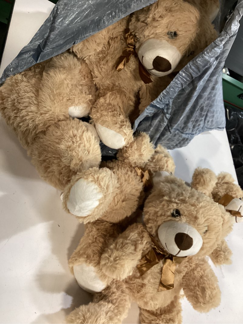 Condition photo showing Good Condition for morismos 14pcs teddy bears bulk baby shower, 14inch cute teddy bear stuffed animal plush, small stuffed bears on centerpiece baby shower, kids party favors, brown 14 pcs brown