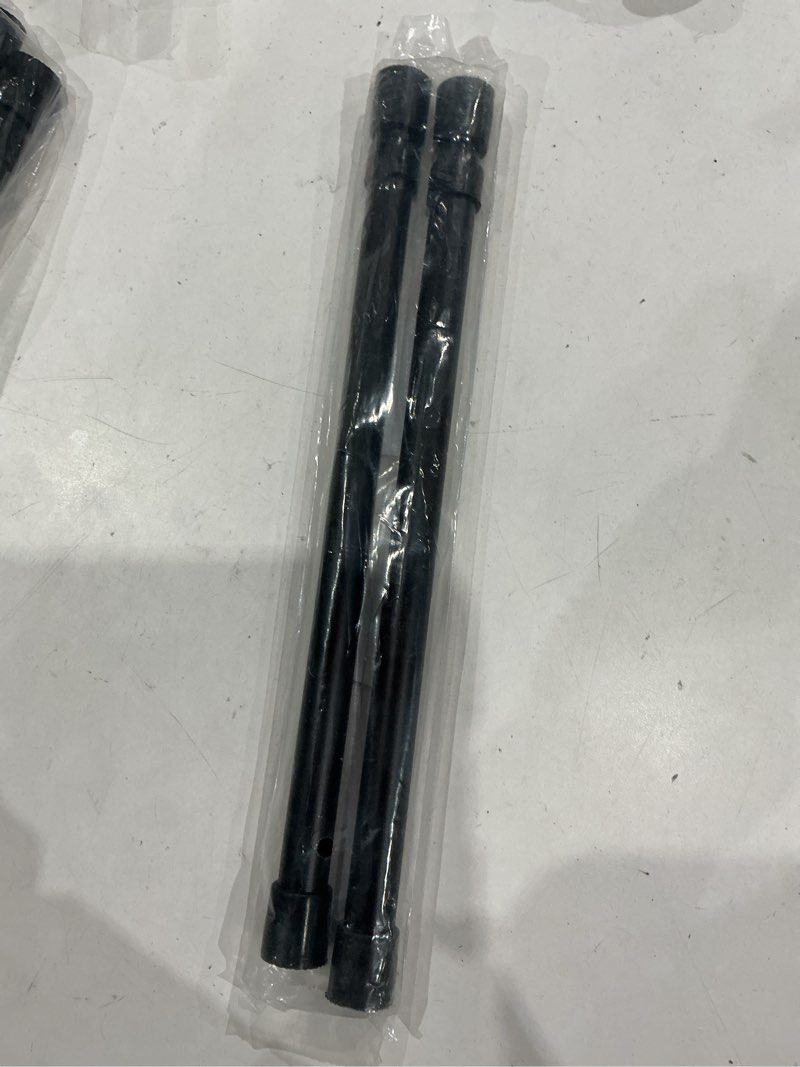 Condition photo showing Good Condition for 2 pcs small tension rod 12-20 inch spring rod, tension rod spring tension rod, small tension curtain rod, mini tension rods for closet, cabinets, cupboard, drawers, black 12“-20”--2 pack black