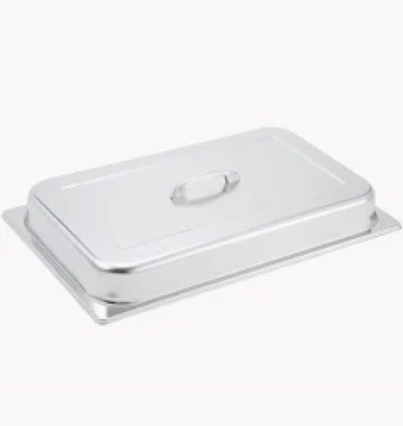 winco polished dome cover with handle, full size, medium, stainless steel