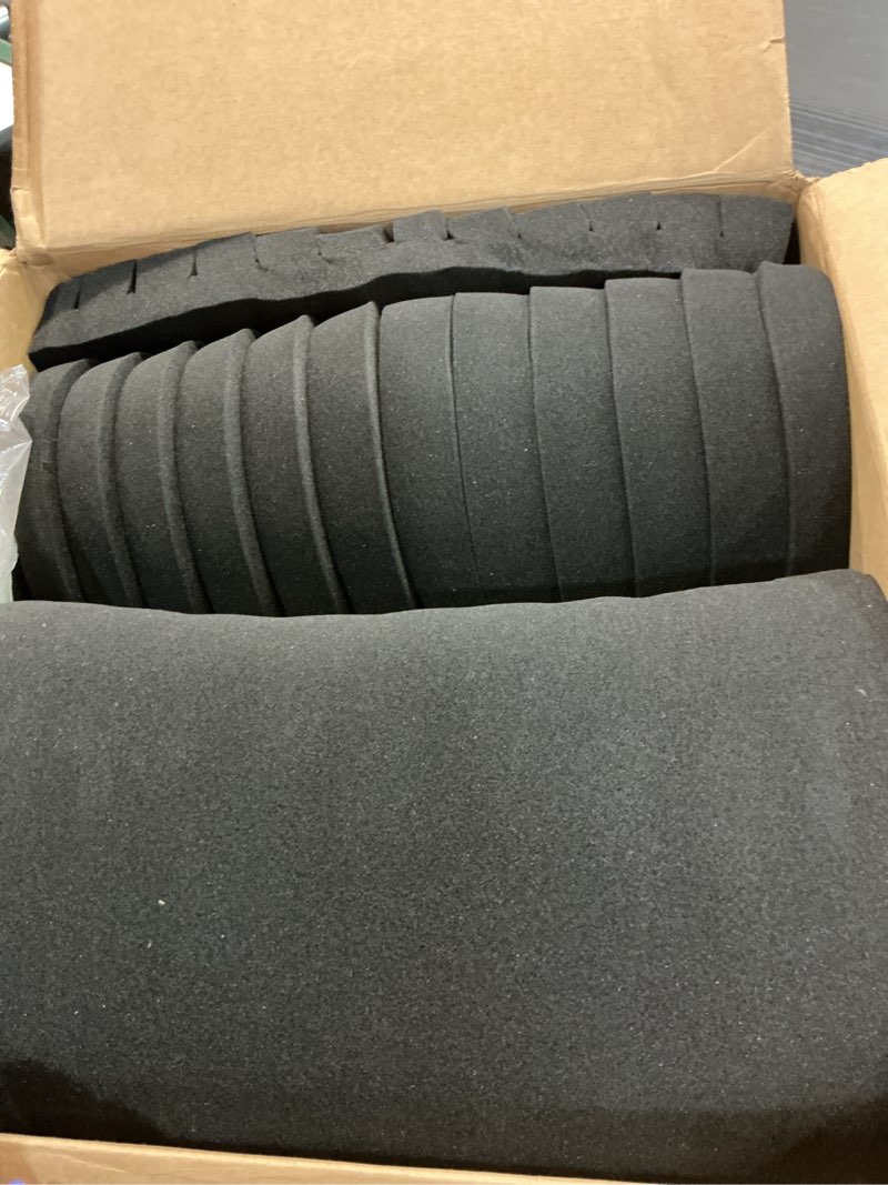 Condition photo showing As Is for 4-Pack Acoustic Foam Panels, 48" x 24" x 2" High-Density Soundproof Foam Wall Panels for Wall, Ceiling, Noise Dampening Panels for Office, Studio and Home (Black 4 Pack, 48X24X2 Inch) 48X24X2 Inch Black 4 Pack
