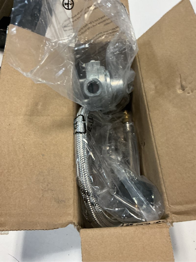 Condition photo showing As Is for stanbroil horizontal two stage propane regulator - 20" rv propane pigtail stainless steel braided hose type 1 connection with 1/4" male npt