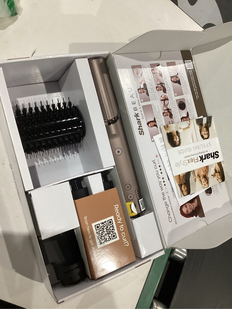 Condition photo showing New/Like New for Shark FlexStyle Air Styling & Drying System, Powerful Hair Blow Dryer & Multi-Styler with Auto-Wrap Curlers, Oval Brush, Concentrator Attachment, Mocha, HD431BR Mocha Silver (Winter Special)