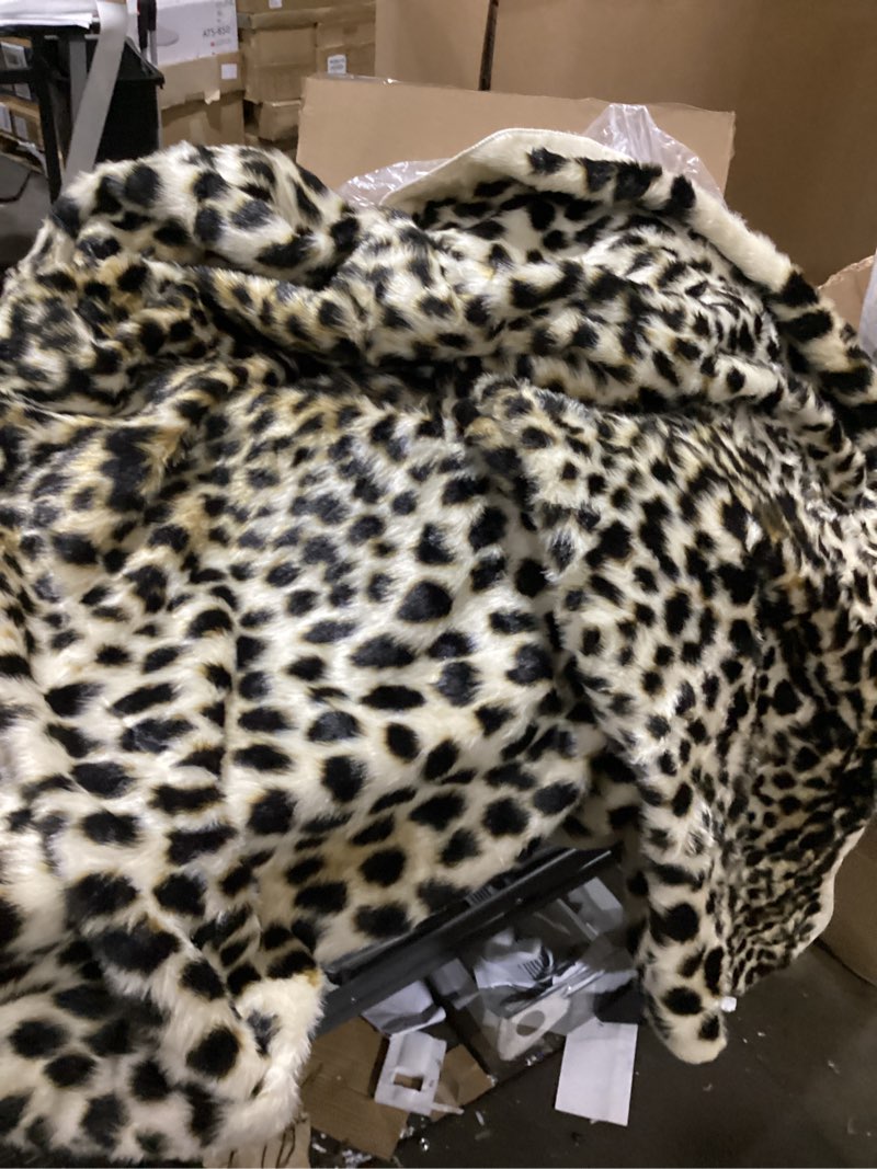 Condition photo showing As Is for (similar to )leopard rug cheetah rug animals printed hide mats faux fur cowhide skin carpet for home office, livingroom, bedroom, 5.3ft x 6.6ft 5'4\" x 6'7\" (animal)