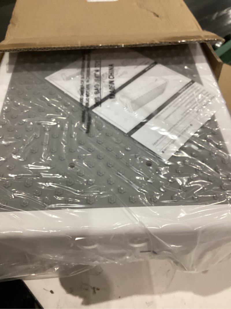 Condition photo showing As Is for SOYO Mobility One Step Stool, Heavy Duty Indoor Outdoor Non-Slip Small Step Platform Assistive Device for Adult Elderly, Standing Support and Step Riser for Car, Bed, Door, Stair, Bathroom, White-Gray