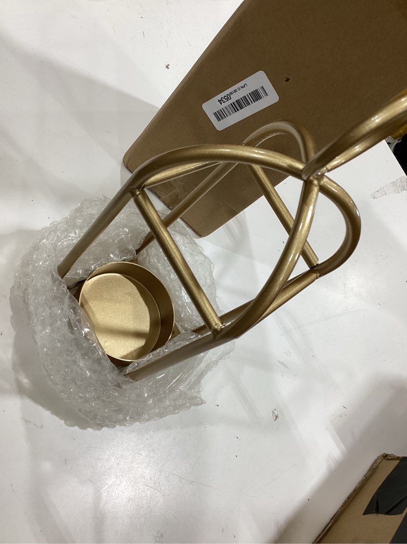 Condition photo showing Good Condition for 12.3\" outdoor decorative lanterns, metal candle lanterns, farmhouse lantern decor, antique gold iron lantern candle holders for fireplace mantel, table centerpiece,home decor small