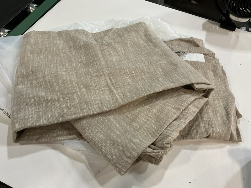 Condition photo showing Good Condition for ( 1panel)  quince textured cotton room darkening curtain 48x84 color oatmeal