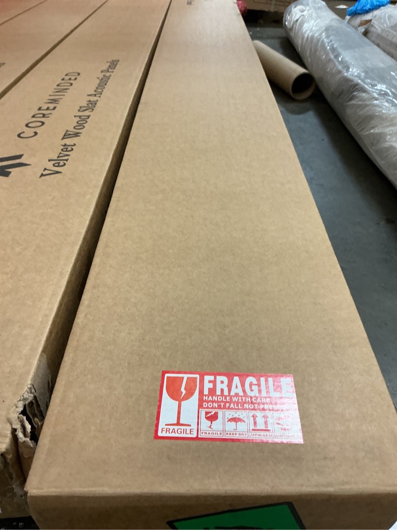 Condition photo showing New/Like New for 4-Pack Wood Slat Wall Panel – Velvet-Covered Wood Panels for Wall, Acoustic Panels for Interior Decor, Decorative Slat Paneling for Home, Office, Studio (Charcoal Gray) 4pcs - 94x7.9 inches Charcoal Gray