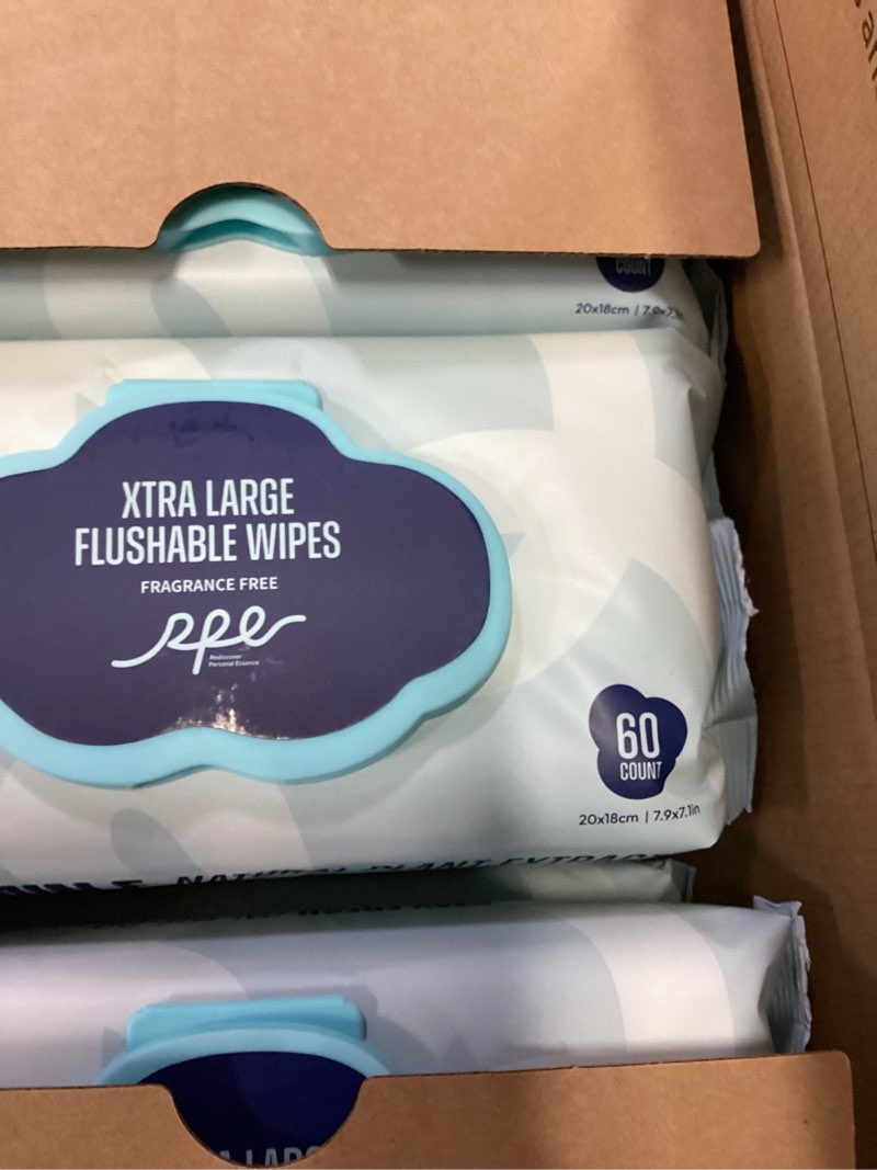 Condition photo showing New/Like New for rpe life flushable wet wipes - 6 large packs (360 ct) - unscented extra-large body & hand tissue wit