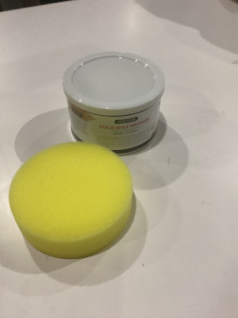 Condition photo showing New/Like New for cold wax medium 10.15 fl oz (300ml) - for oil painting & watercolor sealer - versatile opaque white wax for art journals, bookmarks, photos - matte finish & texture medium for oil painting