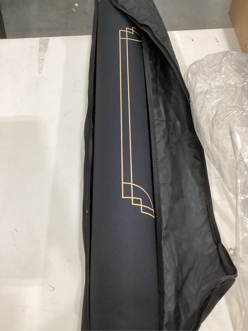 Condition photo showing Good Condition for yuzpkrsi 70 x 35 inch texas hold'em poker mat waterproof, 8 players poker table mat water repellent, portable poker table top topper with thicken carrying bags for poker games, blackjack, casino 70 x 35 inch-gold&black