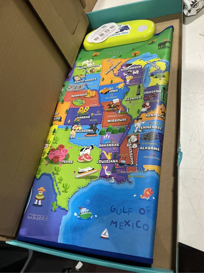 Condition photo showing As Is for best learning i-poster my usa interactive map - educational smart talking us poster toy for kids boy or girl ages 5 to 12 years