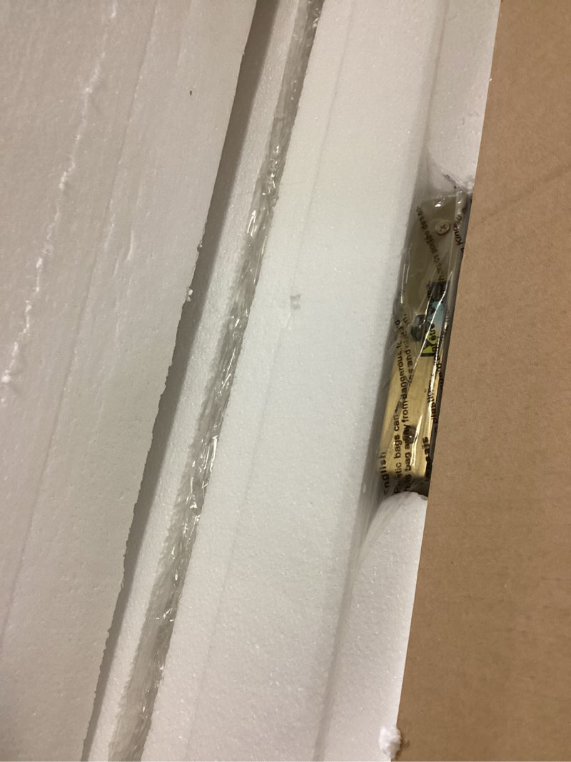 Condition photo showing As Is for Black LED Bathroom Vanity Light, 24.4 Inch 15W Modern Dimmable Bathroom Light Fixture Over Mirror, Crystal Bar Wall Sconce Lighting for Bath, 3CCT, OS-MM5001-3BK Black 24.4" L, 15 Watts