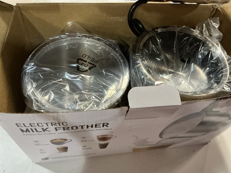 Condition photo showing New/Like New for milk frother and steamer, detachable electric milk frother, 30.44oz./900ml capacity, automatic warm and cold foam maker, hot chocolate maker