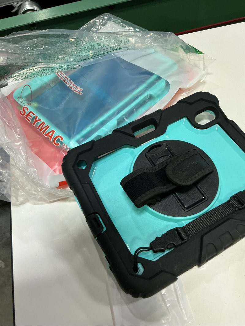 Condition photo showing As Is for seymac stock case for ipad mini 7 (a17 pro)2024/ mini 6 8.3'' with screen protector pencil holder [360 rotating hand strap] &stand, drop-proof case for ipad mini 7th/6th generation 8.3", skyblue+black case for ipad mini 7th/6th generation 8.3'' skyblue+black