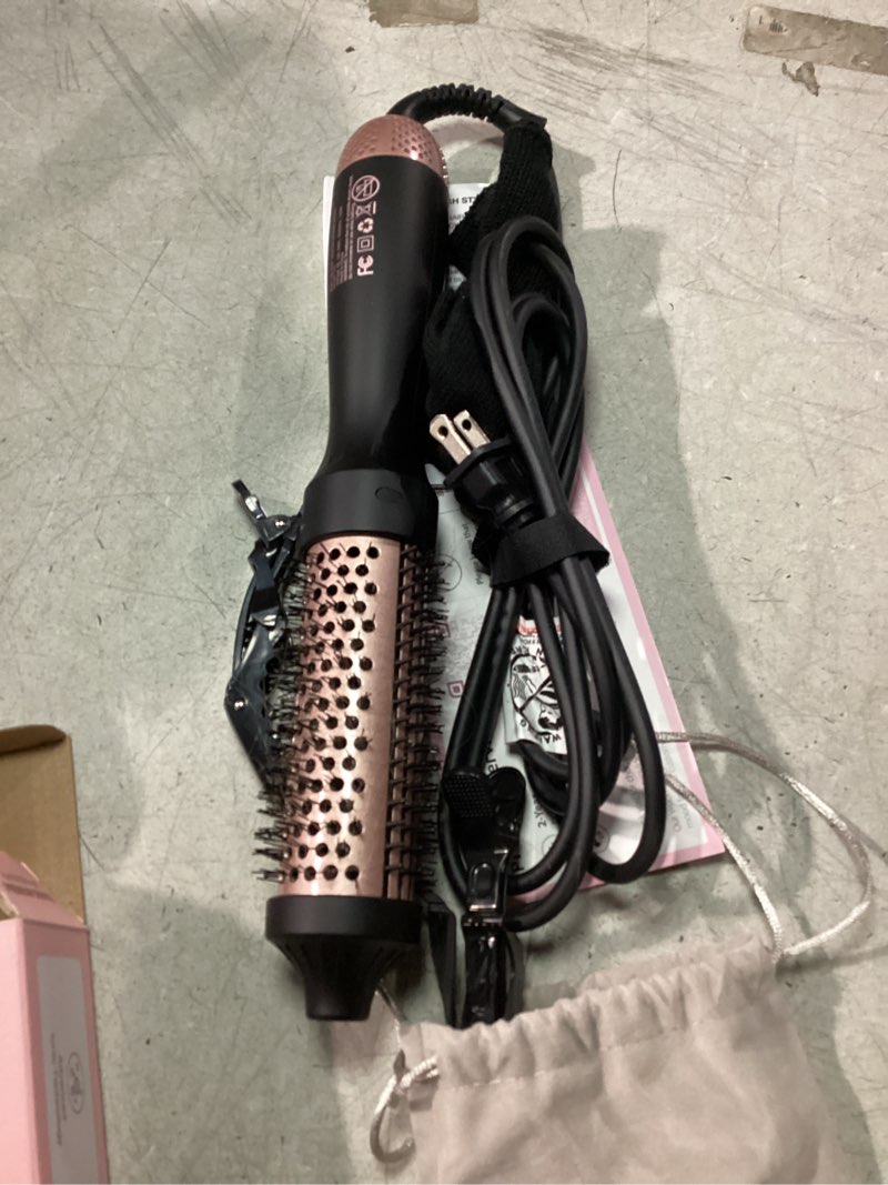 Condition photo showing As Is for 360° Airflow Styler Thermal Brush for Blowout, Zavarea 1.5 Inch Negative ion Thermal Brush with Cool Air, Heated Brush with 20S Fast Heating & Quick Styling for Curling | Volumizing | Straightening Midnight Black