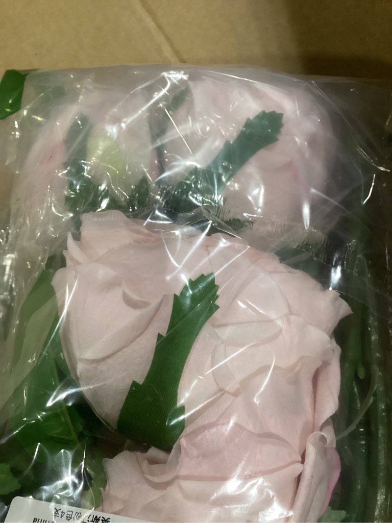 Condition photo showing Good Condition for 4 Austin Roses Artificial Flowers Inch Long Stem Fake Flowers for Decoration Latex Rose Peony for Vase Wedding Valentine’s Day Party Arrangement Home Decor - Light Blush