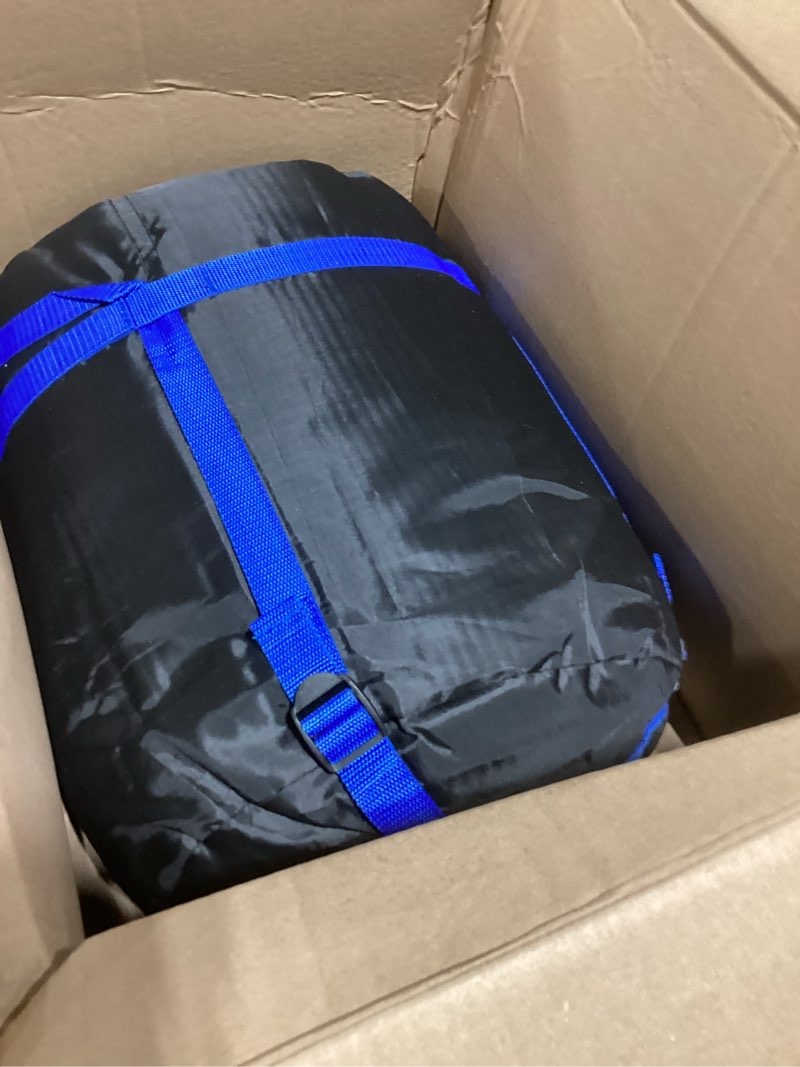 Condition photo showing Good Condition for Double Sleeping Bags for Adults Backpacking, Camping, or Hiking - Waterproof Queen Sleeping Bags for Adults or Teens - Truck, Tent, Sleeping Pad Blue