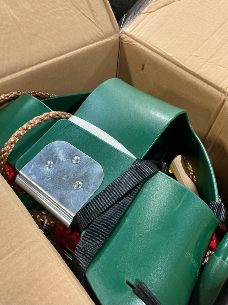 Condition photo showing As Is for Doorway Swing for Kids & Door Pull Up Bar for Adults - Indoor Kid Swing with 4pcs Accessories - Multi-Function Doorway Gym for Family Fitness & Play (Dark green)