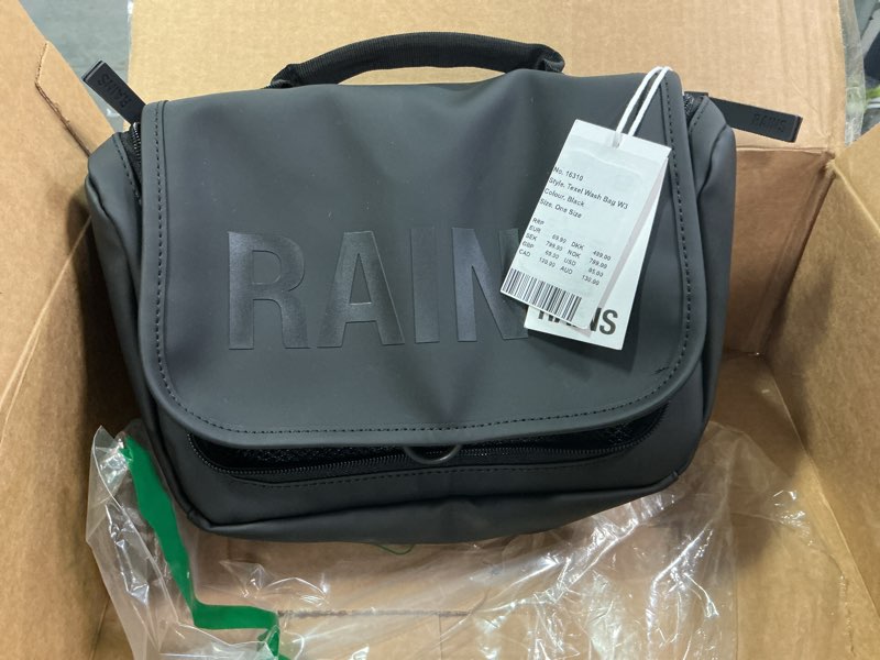 Condition photo showing Good Condition for RAINS Texel Wash Bag – Black Waterproof Toiletry Travel Organizer for Men and Women - Wash Bag with Zip Closure and Multiple Compartments – 2 Year Warranty