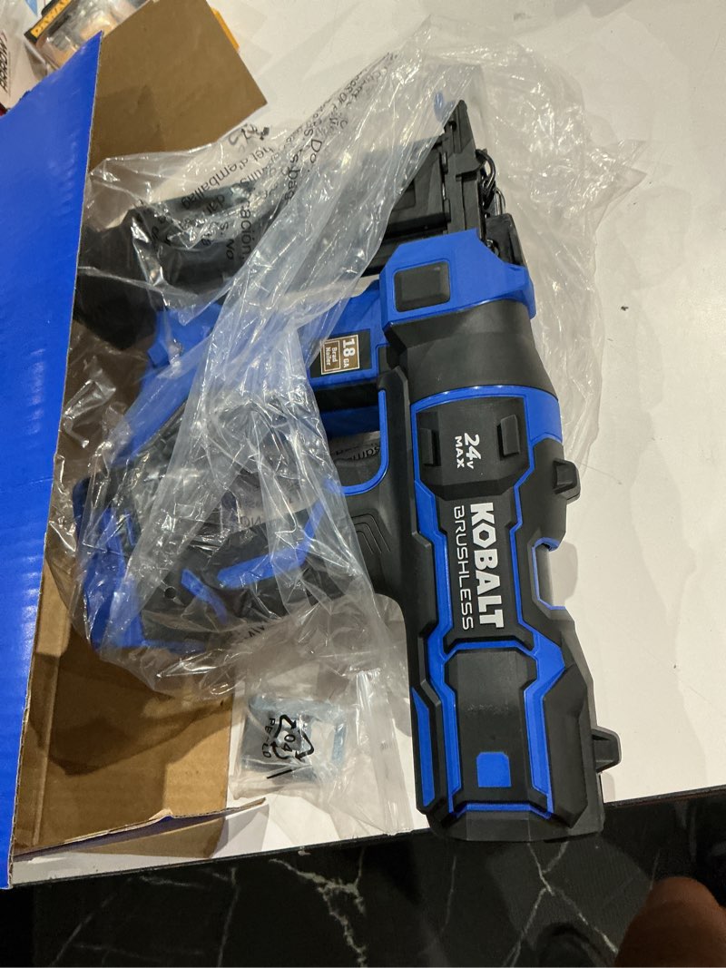 Condition photo showing As Is for kobalt xtr 2-1/8-in 18 -gauge cordless straight brad nailer