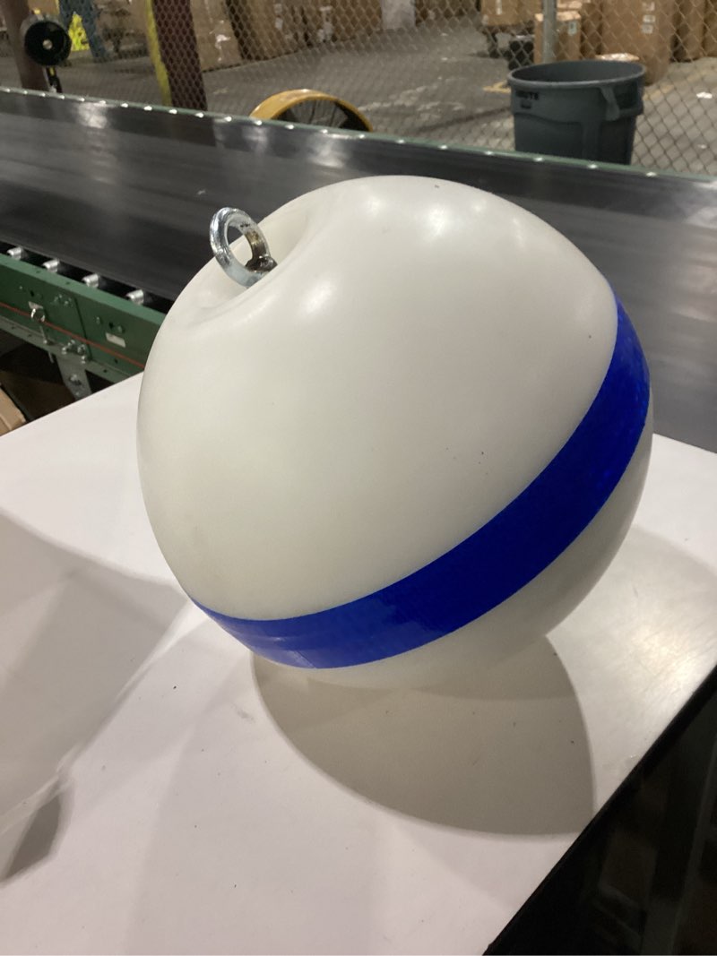 Condition photo showing New/Like New for tellegloww moor mooring buoy for boat white ball with reflective blue stripe attractive illuminated buoy 12 inch