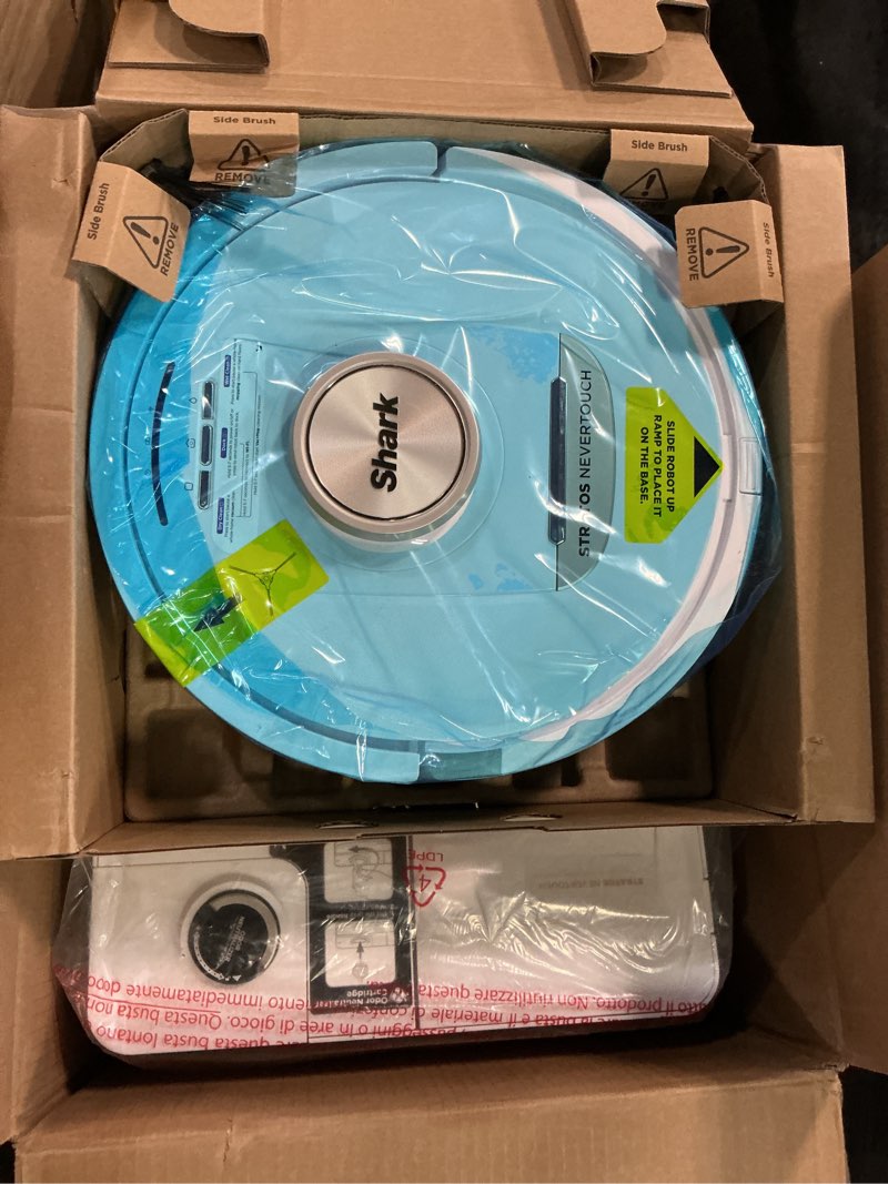 Condition photo showing Good Condition for Shark Stratos 2-in-1 Robot Vacuum & Mop with 25+ Hands-Free Features & NeverTouch Self-Cleaning Base, Precision Mapping, Autolift Technology, HEPA Filtration, Edge Detect, AV2700ZE, White