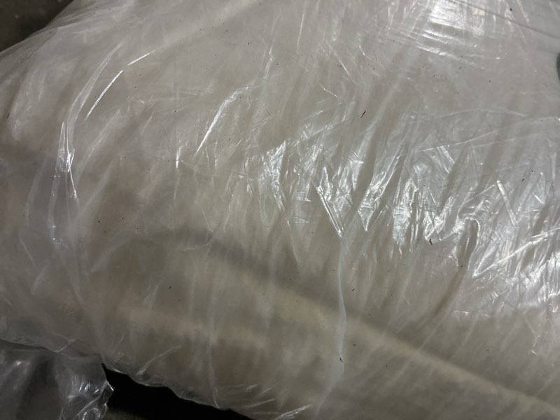 Condition photo showing As Is for cotton sheet set, ivory, full