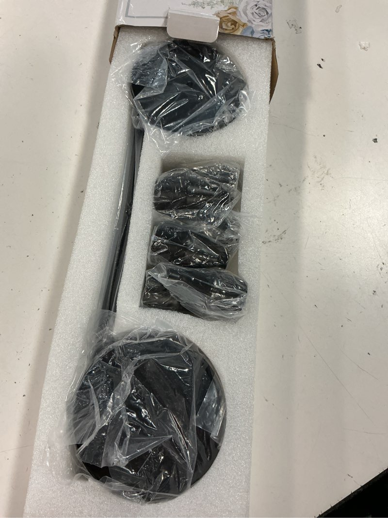 Condition photo showing Good Condition for Black Candlestick Holders Set of 6,Brass Electroplated Wire Drawing Process Tapered Candle Holders, Modern Vintage Home Decor for Dining Table/Mantel/Party/Wedding/Housewarming Gift Black-6 Black Set of 6