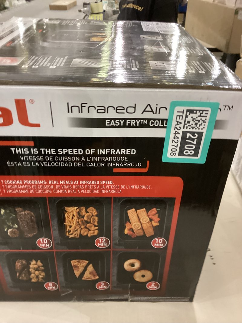 Condition photo showing New/Like New for T-fal Infrared Air Fryer, 2x Faster Than Traditional Heating*, Large Air Fryer Toaster Oven Combo, 6 Qt Digital Touch Screen, 7-in-1 Cooking Functions, No-Shake Technology, 1550W, Black, 6.3 Quart