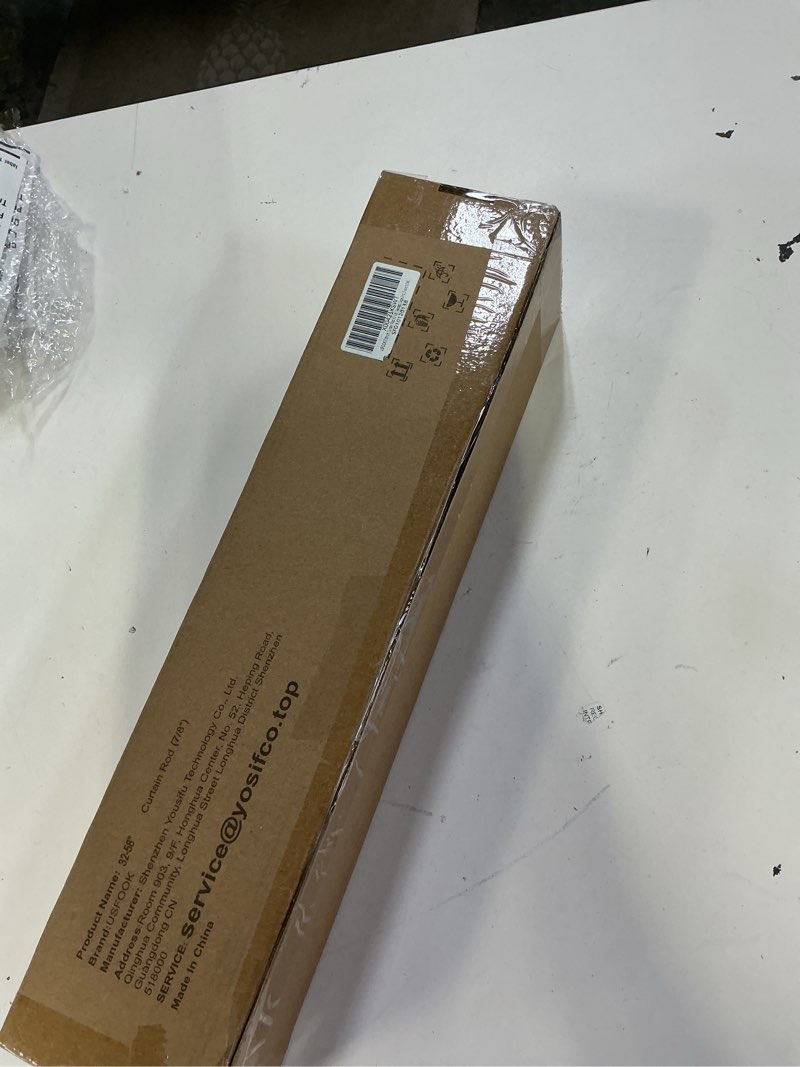 Condition photo showing New/Like New for black curtain rod 32 to 58 inch (2.6-4.8 ft), usfook 7/8 curtain rods for windows 20 to 54 inch, telescoping splicing drapery rods with twisted cage finials 32-58" black