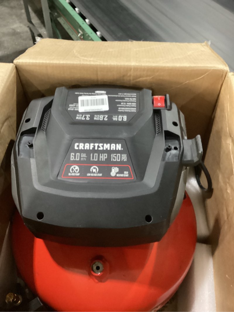 Condition photo showing As Is for Craftsman Air Compressors 6 Gallon Portable Pancake Air Compressor,Oil Free Max 150 Psi 1.0HP 2.6 CFM@90PSI Electric Air Compressor Shop Air Compressor, CMXECXA02106410