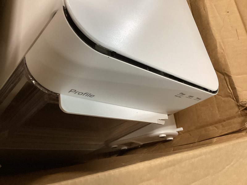 Condition photo showing As Is for ge profile opal 2.0 ultra nugget ice maker with side tank and scale inhibiting filter, scoop included, 38 lbs in 24 hours, pellet ice machine with wifi & smart connected, stone white